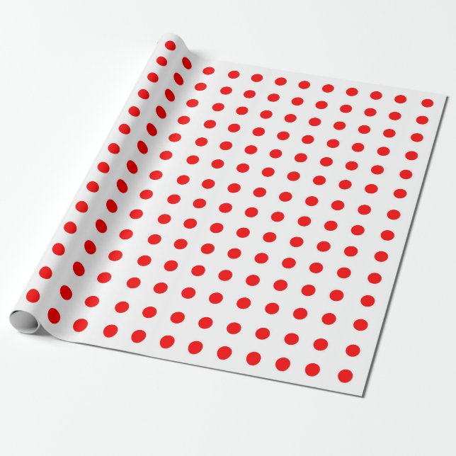 Rotes Punkte-Muster-Geschenkpapier Geschenkpapier (Ungerollt)