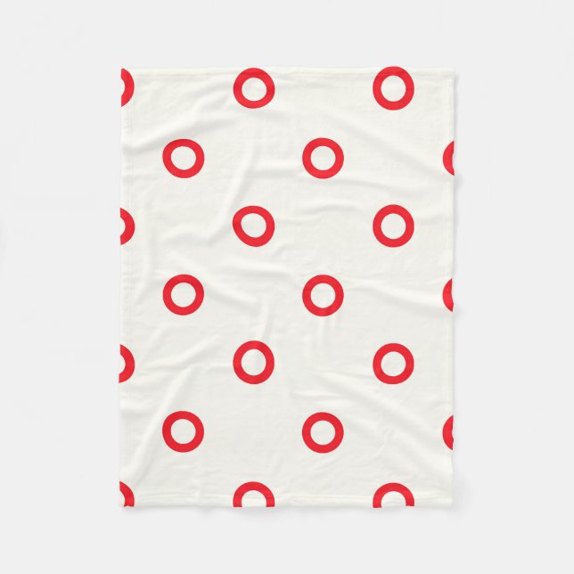 rotes Punktrodesign Fleecedecke (Vorderseite)