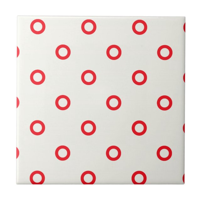 rotes Punktrodesign Fliese (Vorderseite)