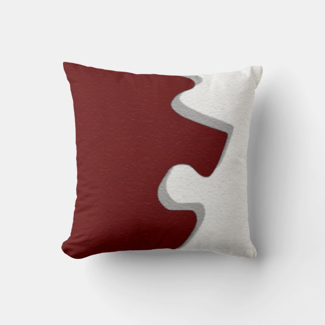 Rotes Puzzle Piece Pillows Kissen (Vorderseite)