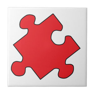ROTES PUZZLE-STÜCK FLIESE