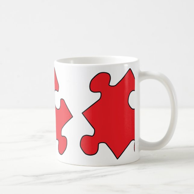 ROTES PUZZLE-STÜCK KAFFEETASSE (Rechts)