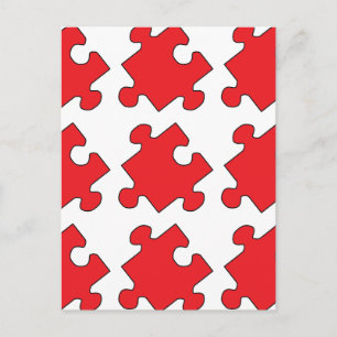 ROTES PUZZLE-STÜCK POSTKARTE