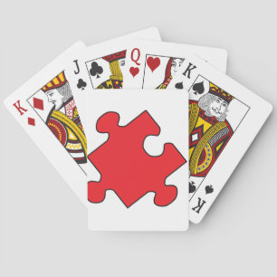 ROTES PUZZLE-STÜCK SPIELKARTEN