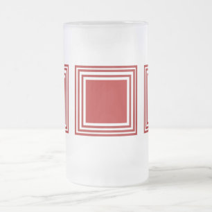 ROTES QUADRAT-GLAS-TASSE MATTGLAS BIERGLAS