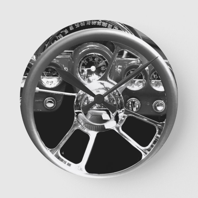 Rotes Rad Runde Wanduhr (Vorderseite)