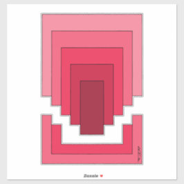 rotes Rechteck Abstrakt Aufkleber