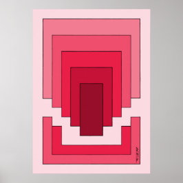 rotes Rechteck Abstrakt Poster