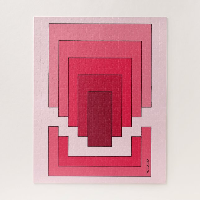 rotes Rechteck Abstrakt Puzzle (Vertikal)