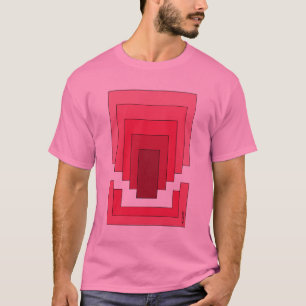 rotes Rechteck Abstrakt T-Shirt