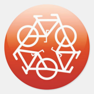 Rotes recycle-Symbol Runder Aufkleber