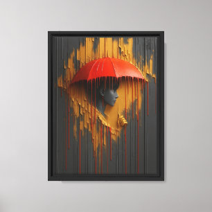 Rotes Regenschirm-Moderne Wandkunst Leinwanddruck