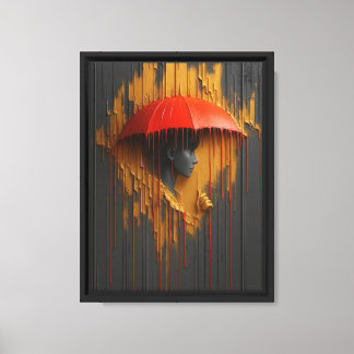Rotes Regenschirm-Moderne Wandkunst Leinwanddruck