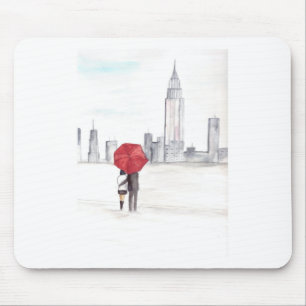Rotes Regenschirmpaar New York cool angesagte Schö Mousepad