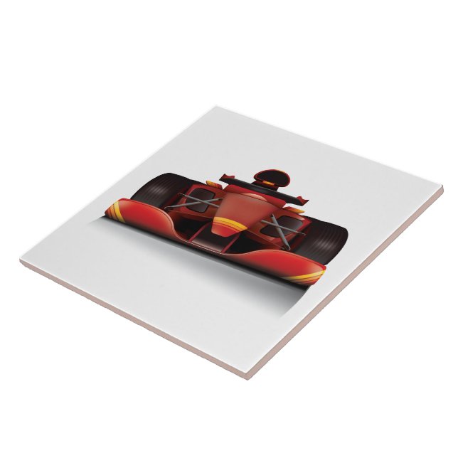 Rotes Rennwagen Fliese (Seite)