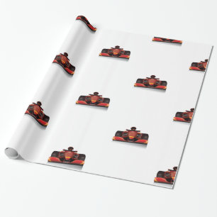 Rotes Rennwagen Geschenkpapier