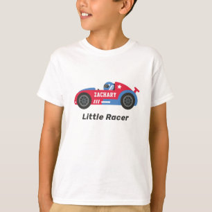 Rotes Rennwagen Kleiner Rennfahrer Junge Personali T-Shirt