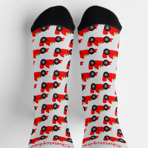 Rotes Rennwagendesign Personalisiert Socken