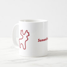 Rotes Rentier Kontur personalisierter Name