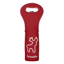 Rotes Rentier-Kontur personalisierter Name