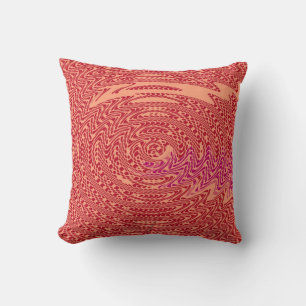 Rotes Retro-Art-Design mit funky Wellen abstraktes Kissen