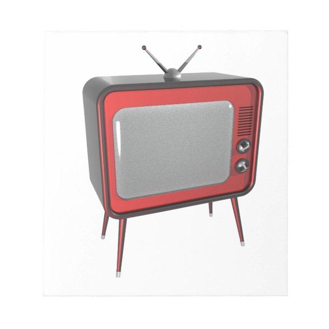Rotes Retro-Fernsehen Notizblock (Vorderseite)