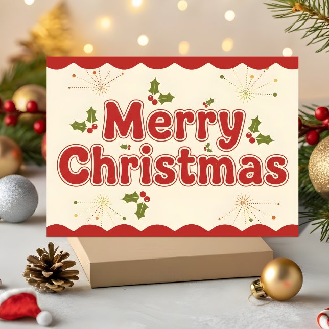 Rotes Retro-Groovy Frohe Weihnachten (Von Creator hochgeladen)