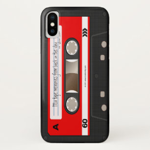 Rotes Retro-Kassettenband-Personalisiertes Etui Case-Mate iPhone Hülle