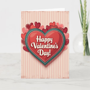 Rotes Retro-Valentinstagskarte Karte