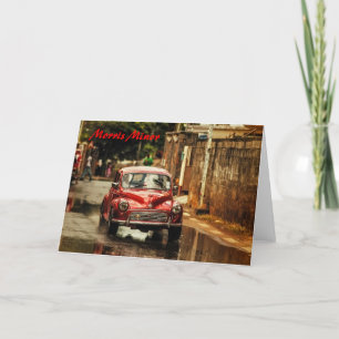 Rotes RetroMobile. Morris-Minderjähriger Karte