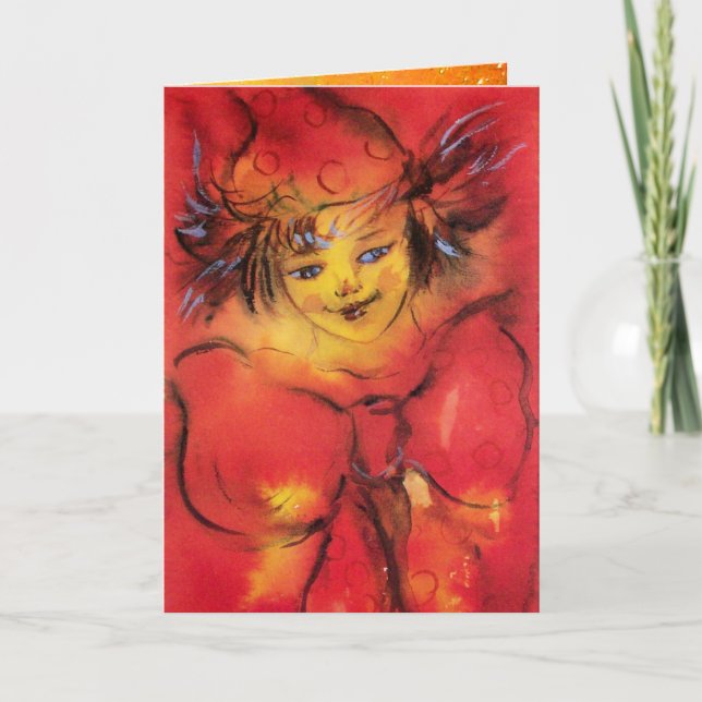 ROTES RIBBON IN GOLD-GLITZERN FEIERTAGSKARTE (Vorderseite)