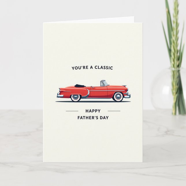 Rotes Roadster Vatertagskarte Karte (Vorderseite)