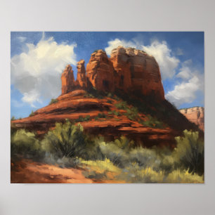 Rotes Rock Sedona Arizona Kunstvoll wandern Poster