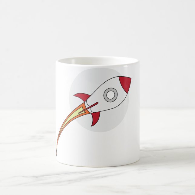 Rotes Rocketship Kaffeetasse (Mittel)