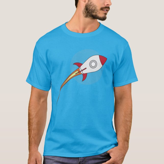 Rotes Rocketship T-Shirt (Vorderseite)