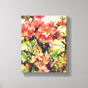 Rotes Rosa Aquarell-Blumenmuster 1 Leinwanddruck