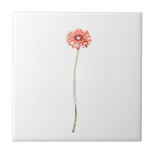 Rotes Rosa Blume Sketch Fliese