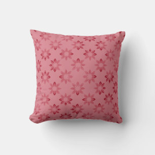 Rotes rosa Blumenmuster Kissen