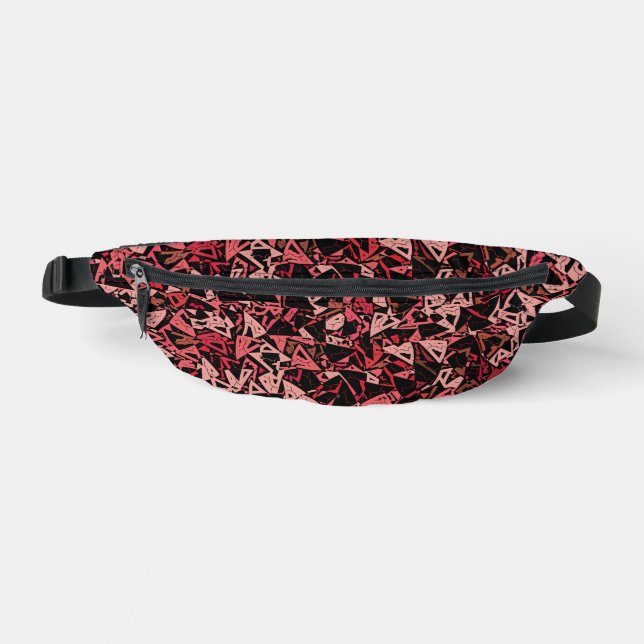 Rotes Rosa Dreieckmuster Bauchtasche (Vorderseite)