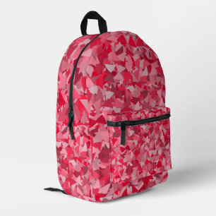 Rotes Rosa Dreieckmuster Bedruckter Rucksack
