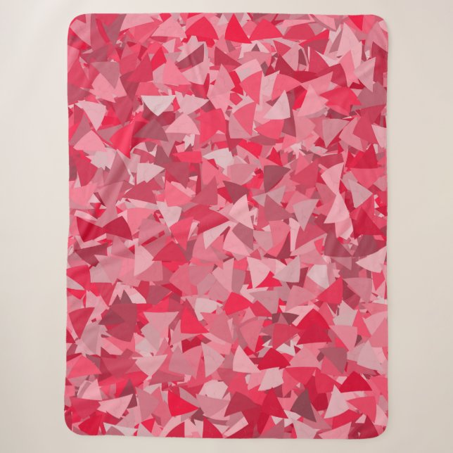 Rotes Rosa Dreieckmuster Sherpadecke (Vorderseite)