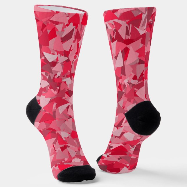 Rotes Rosa Dreieckmuster Socken (Gewinkelt)