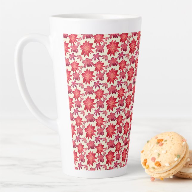 Rotes rosa florales nahtloses Muster dunkle Ästhet Milchtasse (Beispiel)