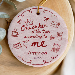 Rotes rosa Gekritzel handgezeichnet lustiger Arbei Keramik Ornament