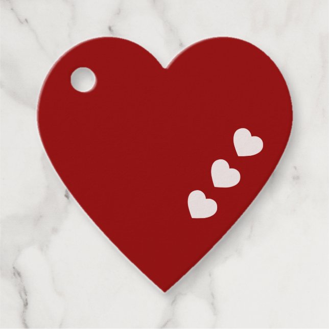 Rotes Rosa Herz Gestaltungstags Geschenkanhänger (Vorderseite)