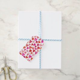 Rotes Rosa Herzmuster Geschenkanhänger