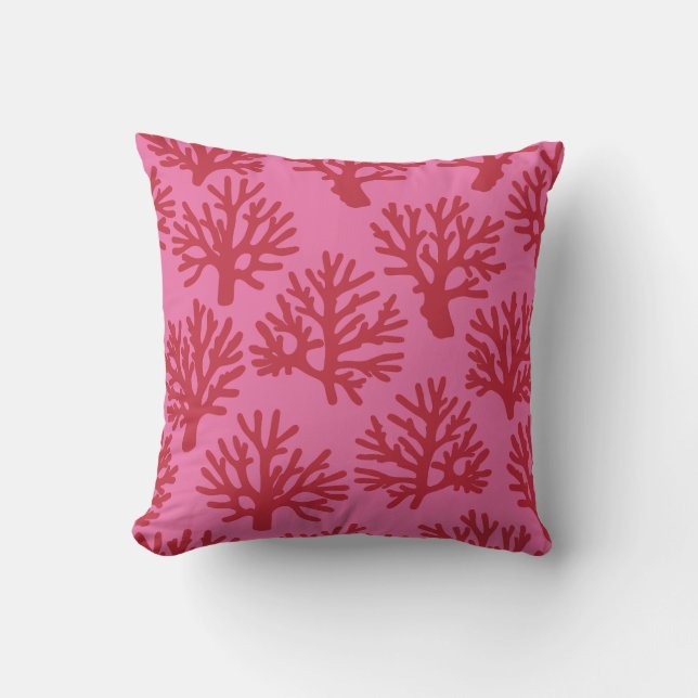 Rotes Rosa Kissen (Vorderseite)