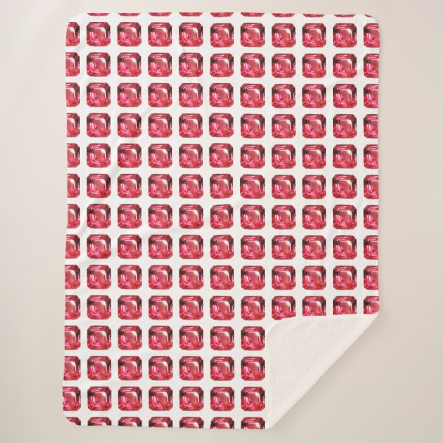 Rotes rosa Muster Sherpadecke (Vorderseite)