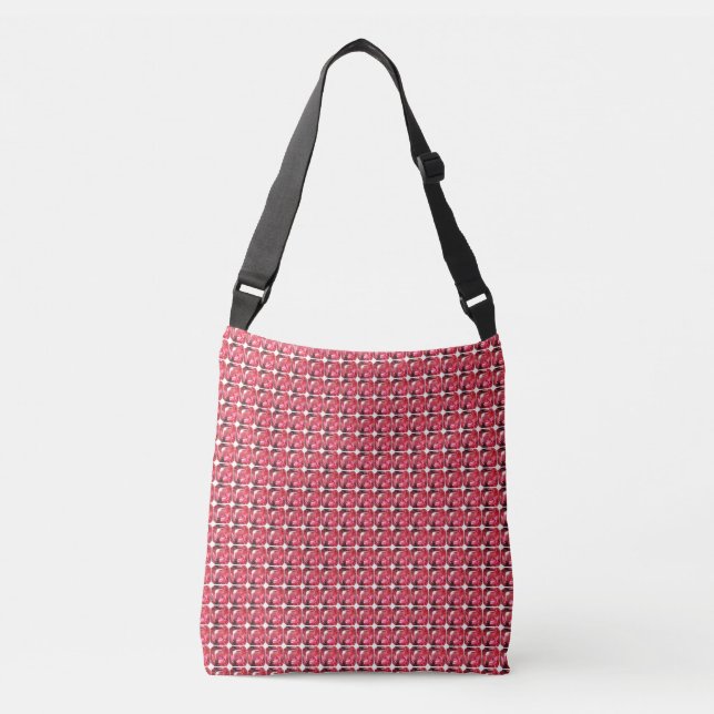 Rotes rosa Muster Tragetaschen Mit Langen Trägern (Vorderseite)