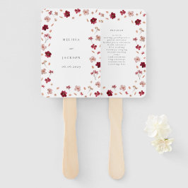 Rotes Rosa und Creme, blumengeschmücktes Hochzeits Fächer